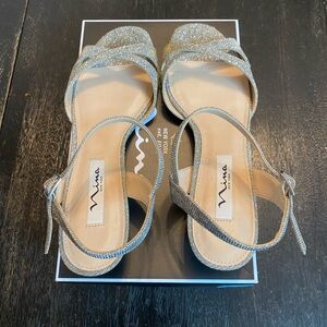 Nina Silver Sandals Elegant Metallic Design